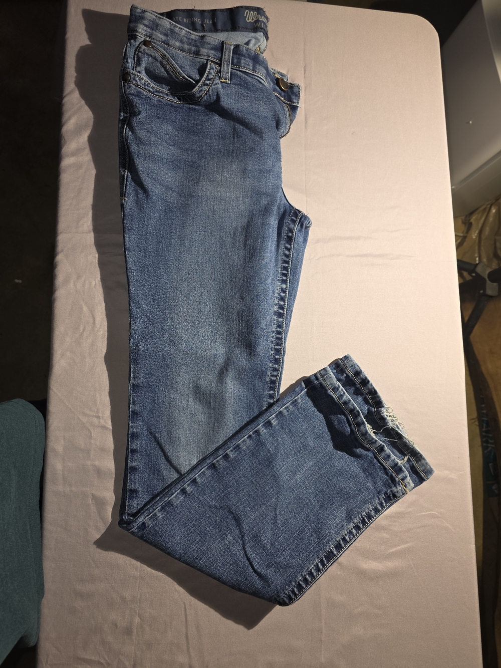 Wrangler Willow Ultimate Riding Blue Boyfriend Jeans 13/34 34" Inseam